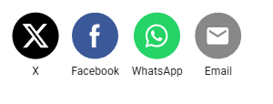 X, Facebook, WhatsApp y correo electronico